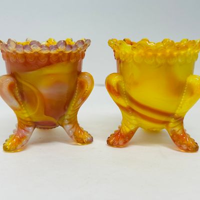 Sale Photo Thumbnail #111: BOYD AMBERINA SLAG TOOTHPICK HOLDERS, 1980S