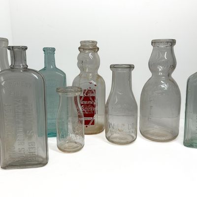Sale Photo Thumbnail #341: VARIOUS MAKERS, GLASS ADVERTISING BOTTLES, 1900-1950