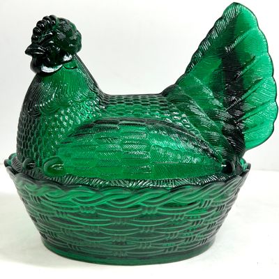 Sale Photo Thumbnail #136: EMERALD GREEN HEN ON NEST