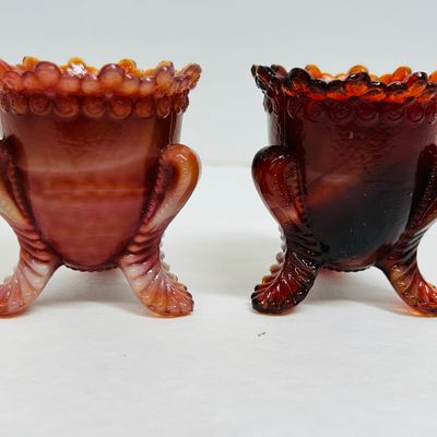Sale Photo Thumbnail #13: DEGENHART/BOYD RED GLASS SLAG TOOTHPICK HOLDERS