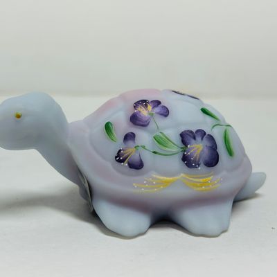 Sale Photo Thumbnail #204: FENTON BLUE BURMESE GLASS TURTLE, 2002 259/4750