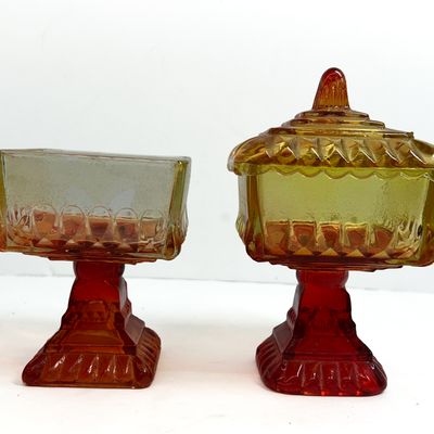 Sale Photo Thumbnail #497: JEANNETTE AMBERINA GLASS DISHES, 1960S