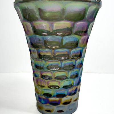 Sale Photo Thumbnail #503: FEDERAL GLASS YORKTOWN IRIDESCENT VASE, 1970S