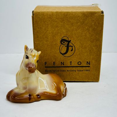 Sale Photo Thumbnail #180: FENTON CHOCOLATE SLAG HORSE FOAL, 1990S CUTSHAW