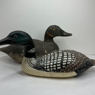 Sale Photo Thumbnail #347: BEIER AND LOON WOODEN DECOYS, 20TH CENTURY