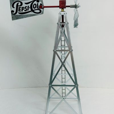 Sale Photo Thumbnail #253: AERO PEPSI GALVANIZED METAL WINDMILL, CONTEMPORARY