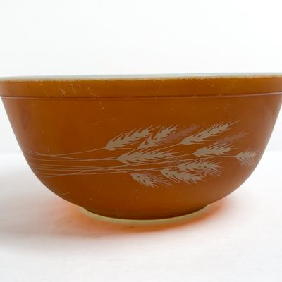 Sale Photo Thumbnail #479: PYREX AUTUMN HARVEST MIXING BOWL, C. 1980