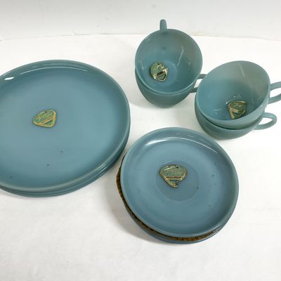 Sale Photo Thumbnail #545: ANCHOR HOCKING TURQUOISE GLASSWARE, 1950S
