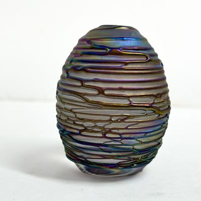 Sale Photo Thumbnail #498: GLASS EYE STUDIO IRIDESCENT GLASS EGG