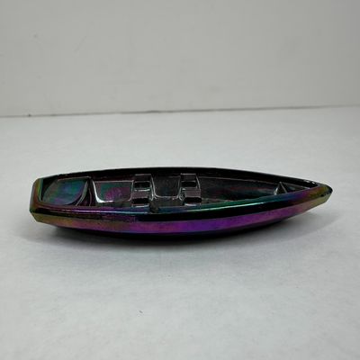 Sale Photo Thumbnail #394: FENTON AMETHYST CARNIVAL GLASS SKIFF, 2006
