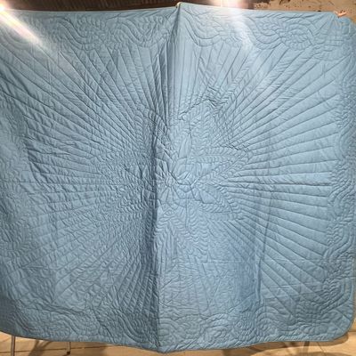 Sale Photo Thumbnail #369: BLUE COTTON WHOLE CLOTH QUILT