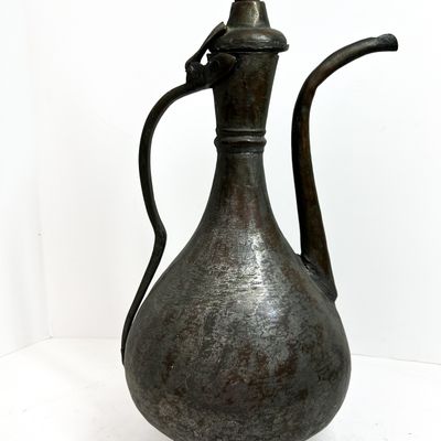 Sale Photo Thumbnail #404: 19th Century Ottoman Tinned Copper Ewer