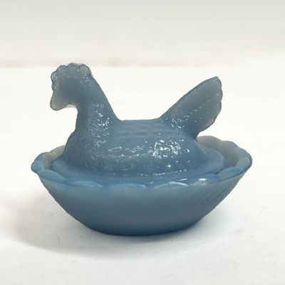 Sale Photo Thumbnail #290: BLUE GLASS HEN ON NEST