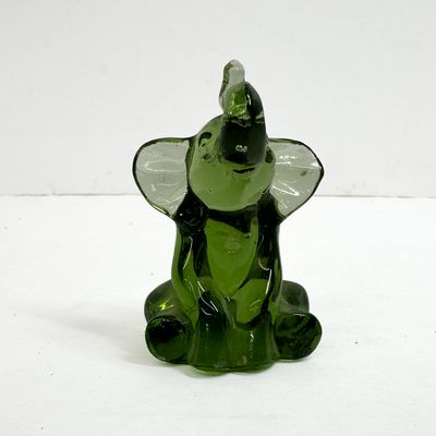 Sale Photo Thumbnail #493: SUMMIT GREEN GLASS ELEPHANT FIGURINE