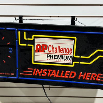 Sale Photo Thumbnail #469: AP CHALLENGE LIGHTED ADVERTISING CLOCK, 1980S