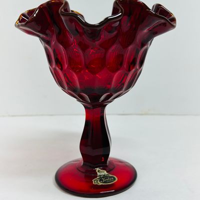 Sale Photo Thumbnail #29: FENTON RUBY AMBERINA GLASS COMPOTE, CIRCA 1970