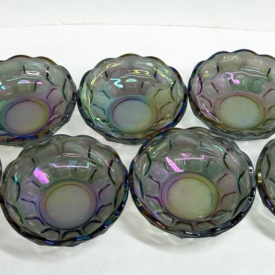 Sale Photo Thumbnail #504: FEDERAL GLASS SEVEN SMOKE CARNIVAL BOWLS, MID-20TH CENTURY