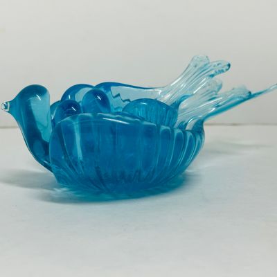 Sale Photo Thumbnail #102: BLUE GLASS NESTING BIRD DISHES, LATE 20TH CENTURY