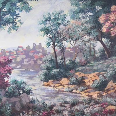 Sale Photo Thumbnail #28: Lee Reynolds Oil on Canvas River Landscape