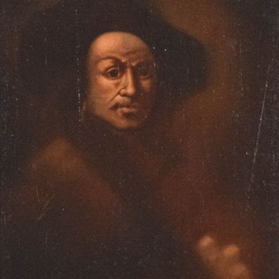 Sale Photo Thumbnail #35: Continental School Rembrandt Style Oil on Canvas Portrait of a Man