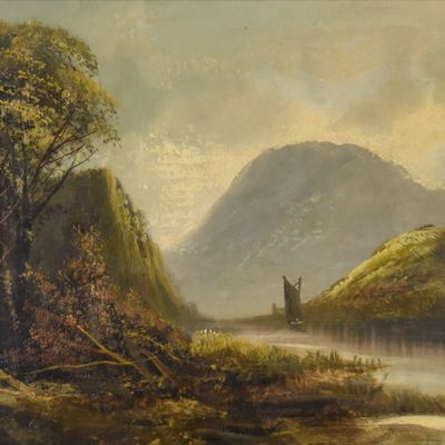 Sale Photo Thumbnail #2: Signed Colp Oil On Canvas River Landscape