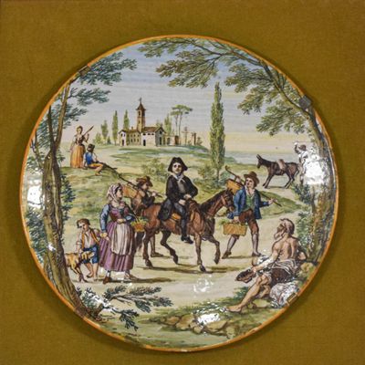 Sale Photo Thumbnail #58: Fabbrica Ferniani Faenza Hand Painted Majolica Plate