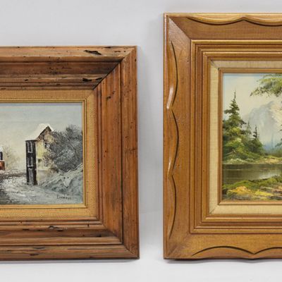 Sale Photo Thumbnail #8: A Pair of Oil on Board Landscapes Signed Dinovi