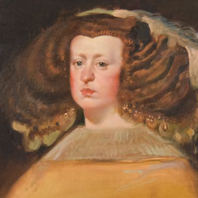 Sale Photo Thumbnail #36: After Diego Velázquez Oil on Canvas Copy of Queen Mariana of Austria
