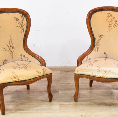 Sale Photo Thumbnail #356: A Pair of Victorian Style Low Nursing Chairs
