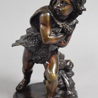 Sale Photo Thumbnail #225: Eugene Laurent Bronze Sculpture Child Skating