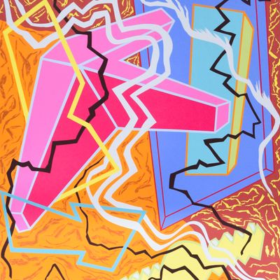 Sale Photo Thumbnail #260: Joan Thorne Screenprint Abstract Composition