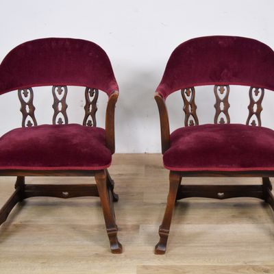 Sale Photo Thumbnail #357: Pair of Gothic Revival Style Hardwood Barrel Back Armchairs