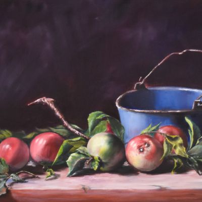 Sale Photo Thumbnail #17: Signed Bruno Oil on Canvas Still Life