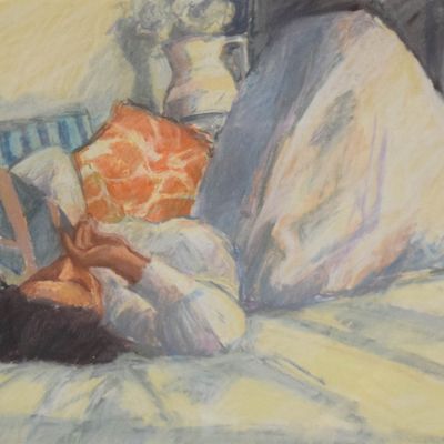 Sale Photo Thumbnail #98: Richard Segalman Pastel Woman Reclining