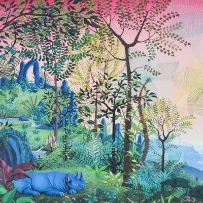 Sale Photo Thumbnail #42: Irene Invrea Oil on Canvas Hermit Rhino