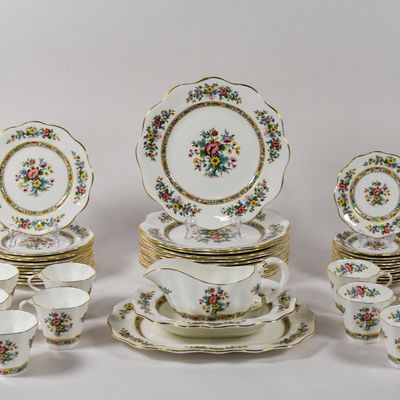 Sale Photo Thumbnail #66: A 57-Piece Coalport Bone China Partial Dinner Service in the Fortune Pattern