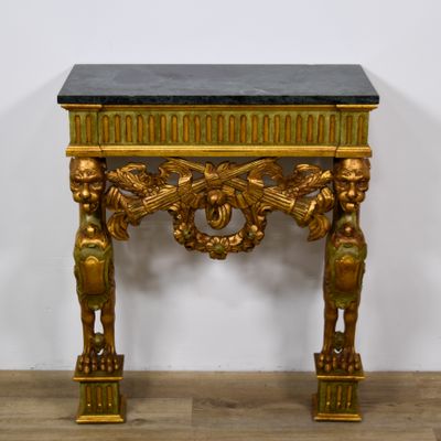 Sale Photo Thumbnail #126: Anthony Amato Neoclassical Style Giltwood and Marble Top Console Table