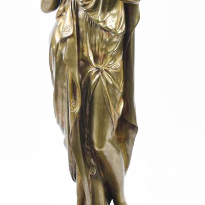 Sale Photo Thumbnail #223: Emile Louis Picault Bronze Sculpture Woman with Butterfly