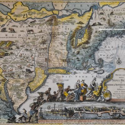 Sale Photo Thumbnail #170: Matthäus Seutter, Recens Edita Totius Novi Belgii (Map of New Netherland) ca. 1730, 2nd State