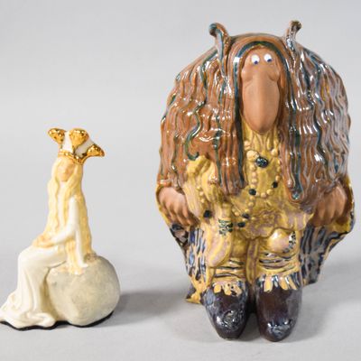 Sale Photo Thumbnail #78: Two Rosa Ljung Swedish Glazed Ceramic Figurines