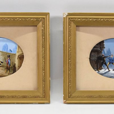 Sale Photo Thumbnail #57: A Pair of Hand Painted Porcelain Plaques Signed E. Millet