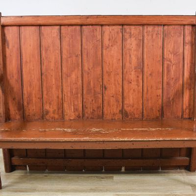 Sale Photo Thumbnail #334: Antique English Softwood High-Back Settle Bench