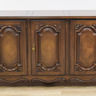 Sale Photo Thumbnail #105: French Provincial Style Carved Wood Five Door Buffet Cabinet