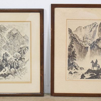 Sale Photo Thumbnail #174: Reinhold H. Palenske, A Pair of Commercial Prints, Yosemite and Up the Trail