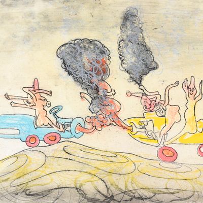 Sale Photo Thumbnail #242: Roberto Matta Etching Les Oh! Tomobiles