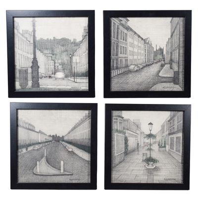Sale Photo Thumbnail #93: Anastasia Alexandrin Set of Four Cityscape Drawings