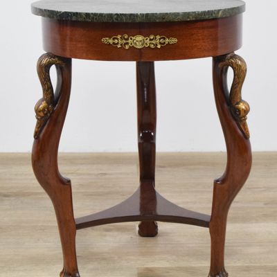 Sale Photo Thumbnail #121: French Empire Style Mahogany and Variegated Green Marble Side Table