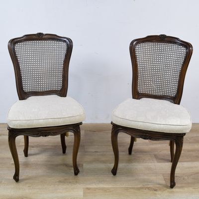 Sale Photo Thumbnail #107: A Pair of Louis XV Style Cane Back Side Chairs