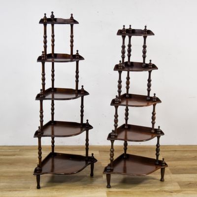 Sale Photo Thumbnail #364: A Pair of Victorian Revival Five-Tier Graduated Corner Shelves