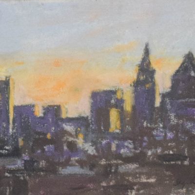 Sale Photo Thumbnail #95: Richard Segalman Pastel New York City Skyline